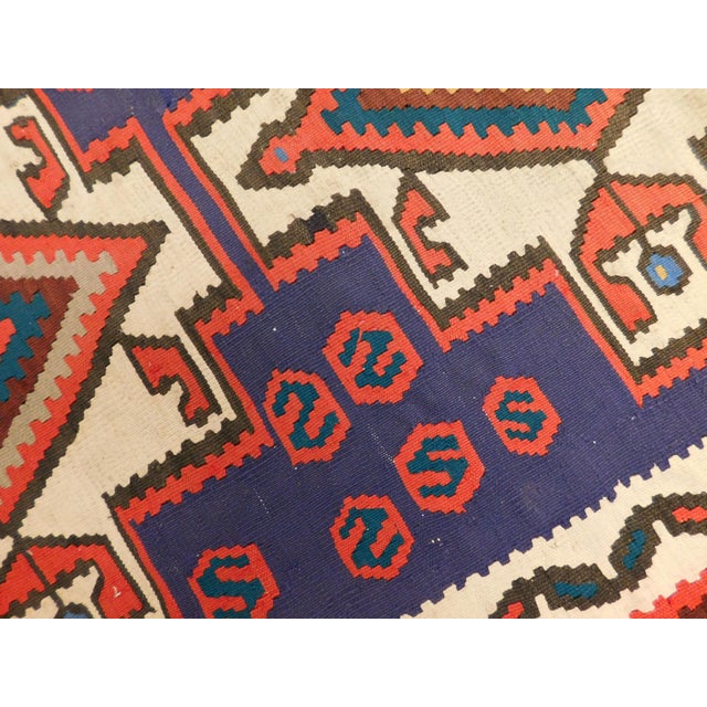 1960s Mid Century Hand Knotted Persian Bijar Tribal Kilim Rug. 3'5"x 6'4" For Sale - Image 5 of 8