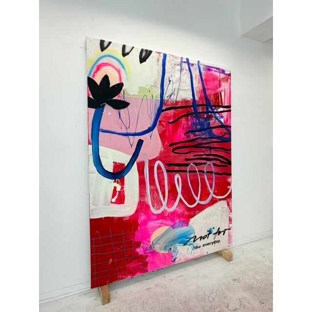 2020s Contemporary Abstract Acrylics, Oil, Ink, Spray Paint, Screen Printing on Canvas "Not for the Everyday" by Manuela Karin Knaut For Sale - Image 5 of 10