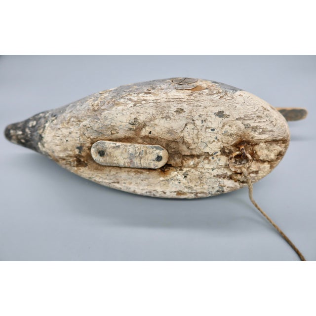 Vintage Folk Art Wooden Working Duck Decoys With Anchor Weights - Pair For Sale - Image 9 of 17