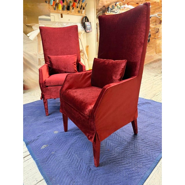 Contemporary Designer's Custom-Made Dining Lounge Chairs For Sale - Image 3 of 3