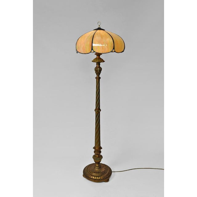 Floor Lamp in Gilded Carved Wood and Pearly Glass, 1890s For Sale - Image 17 of 18