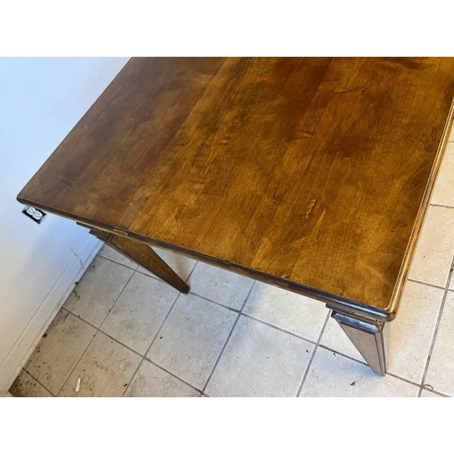 Ethan Allen Classical Provincial Style Dining Table. Solid wood frame, tapered legs , sturdy and strong, legs are...