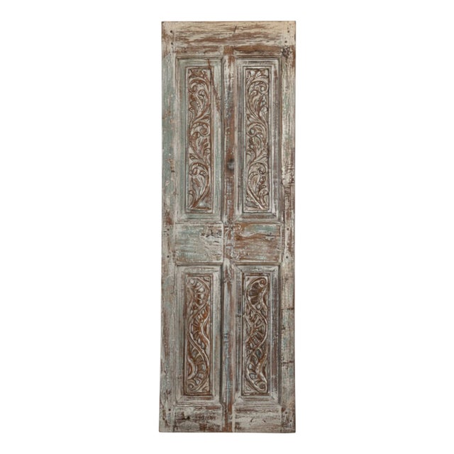 Distressed Carved Door – Rustic Barn Door Statement Décor 80x26.5 For Sale