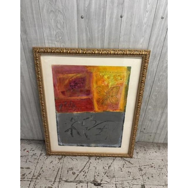 Ann Shaw 2000 Abstract Mixed Media Painting, Signed & Framed For Sale In Oklahoma City - Image 6 of 8