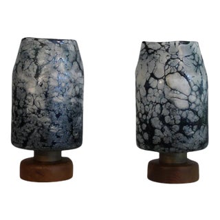 Loetz Witwe Influence Table Lamps - A Pair For Sale