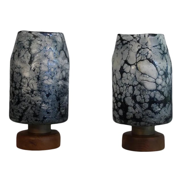 Loetz Witwe Influence Table Lamps - A Pair For Sale