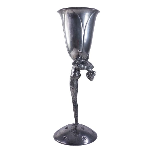 Acrobat Pewter Metal Vase by Piero Figura, 1980s For Sale