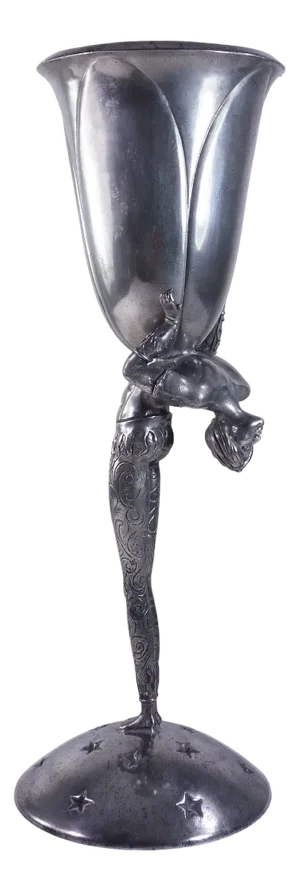 Acrobat Pewter Metal Vase by Piero Figura, 1980s