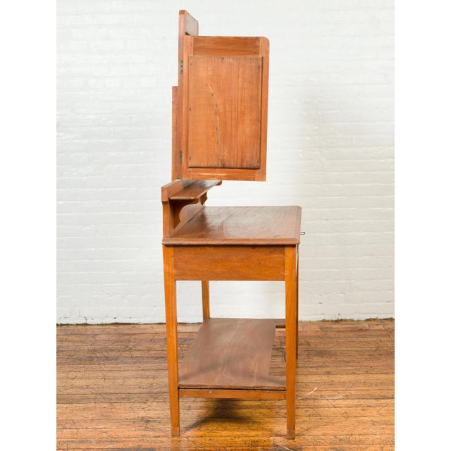 Mid 20th Century Vintage Woman's Vanity with Mirrored Panels, Single Drawer and Lower Shelf For Sale - Image 5 of 12