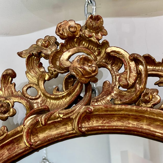 18th Century Fine Pair of Baroque Giltwood Mirrors For Sale - Image 17 of 18