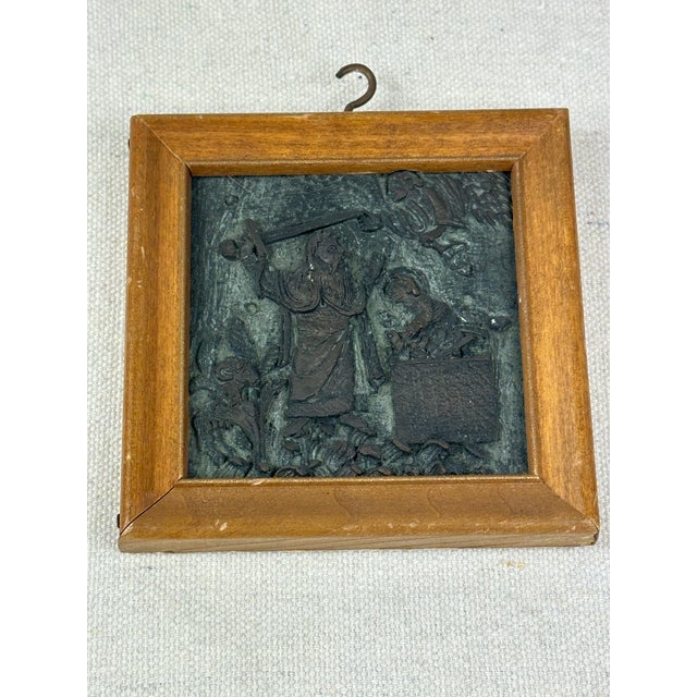 Charcoal Vintage Religious Plaque For Sale - Image 8 of 8