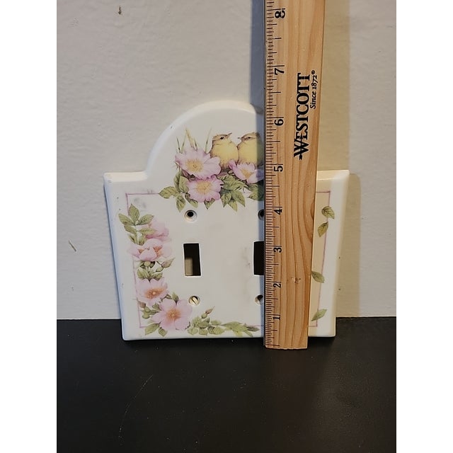 Ceramic Vintage Floral Blossom Porcelain Ceramic Light Switch For Sale - Image 7 of 9