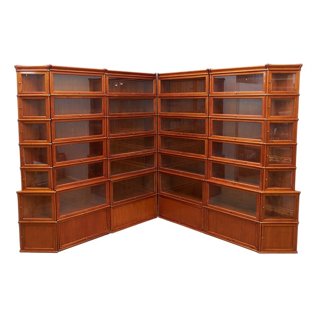 Large Corner Sectional Barrister Bookcase by Studio Globe Wernicke For Sale