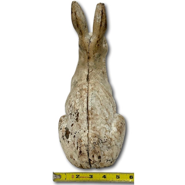 Very Rare Large Antique Cast Iron Rabbit Garden Ornament