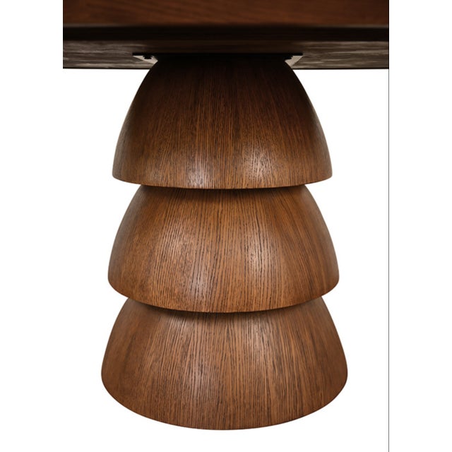 Contemporary Matthew Izzo Home Callum 60" Round Three Tiered Base Oak Dining Table For Sale - Image 3 of 7