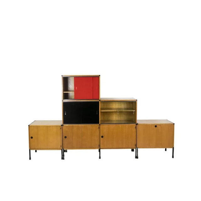 Bookcase in Oak and Metal by Pierre Guariche, 1960s For Sale - Image 12 of 12