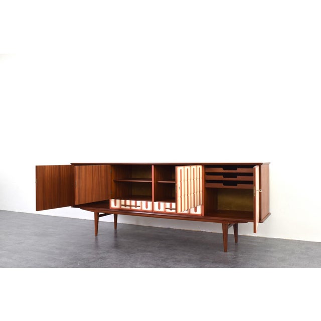 Mid-Century Modern Hand-Painted Teak Sideboard, 1960s For Sale - Image 11 of 17