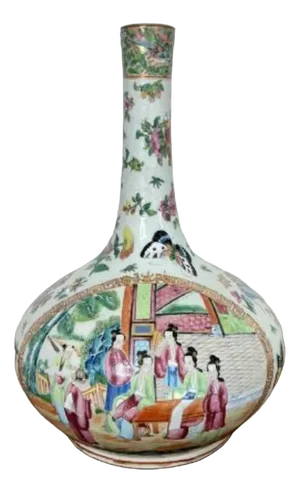 Large 19th Century Chinese Famille Rose Vase, 1860s