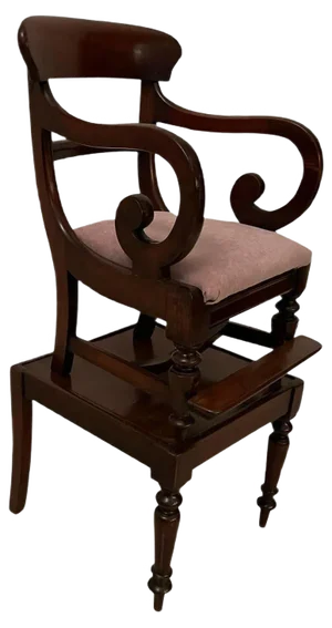 Antique William IV Mahogany Child’s Armchair and Stand