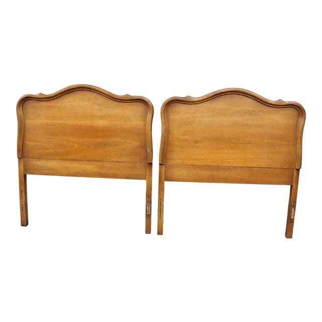French Style Scalloped Fruitwood Twin Size Headboards a Pair Chairish