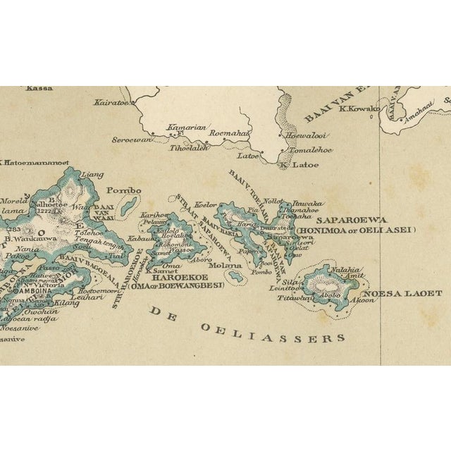 Gold Antique Map of Riouw in Singapore by Dornseiffen, 1884 For Sale - Image 8 of 13