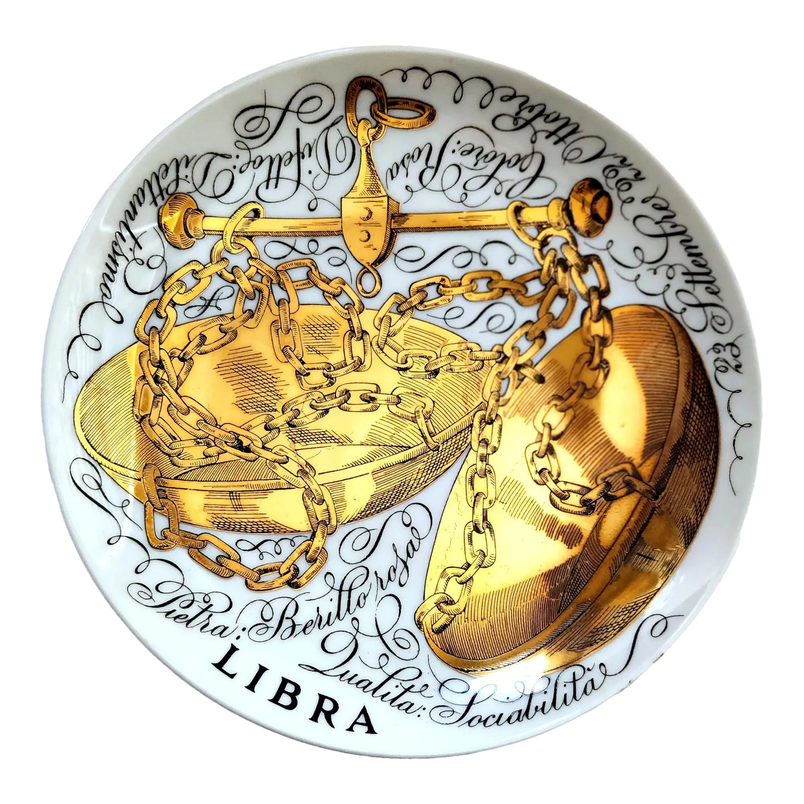 Astrological Sign Libra- Vintage Piero Fornasetti Porcelain Zodiac ...