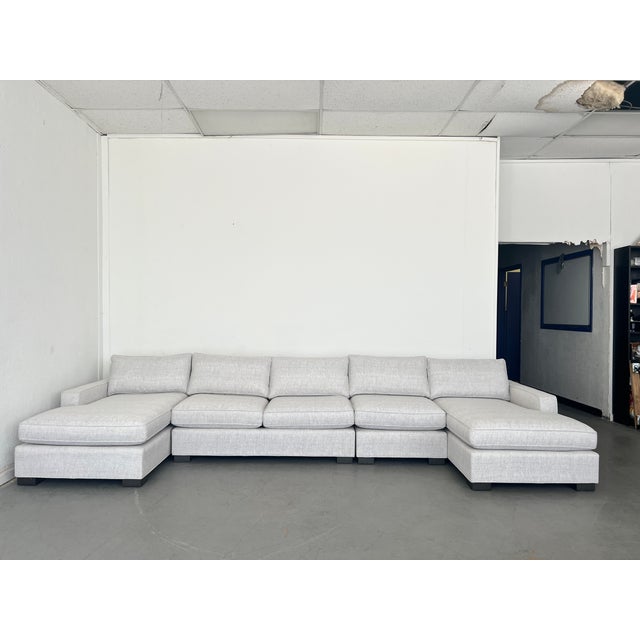 A modern classic reimagined for ultimate lounging, this custom-configured Carson sectional by Mitchell Gold + Bob Williams...