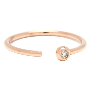 Diamond Negative Space Band Ring, 18k Rose Gold, Ring Size 6.25 For Sale