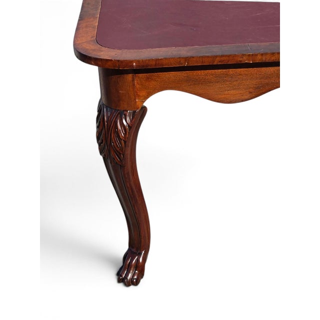 19th Century American Walnut Center/Desk/Parlor Table/New Reddish Brown Leather. For Sale - Image 14 of 18