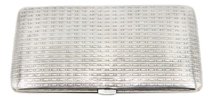 Rectangular Cigarette Case in Guilloche Silver