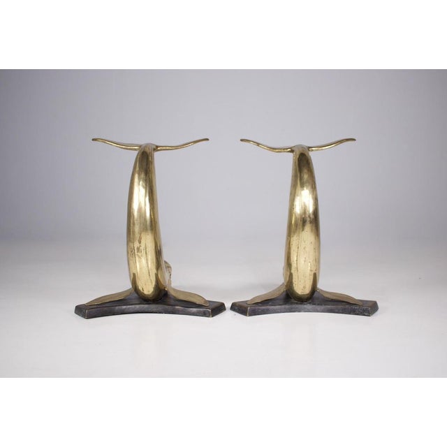 Solid Brass Dolphin Console Legs, 1960s, Set of 2 For Sale - Image 6 of 15