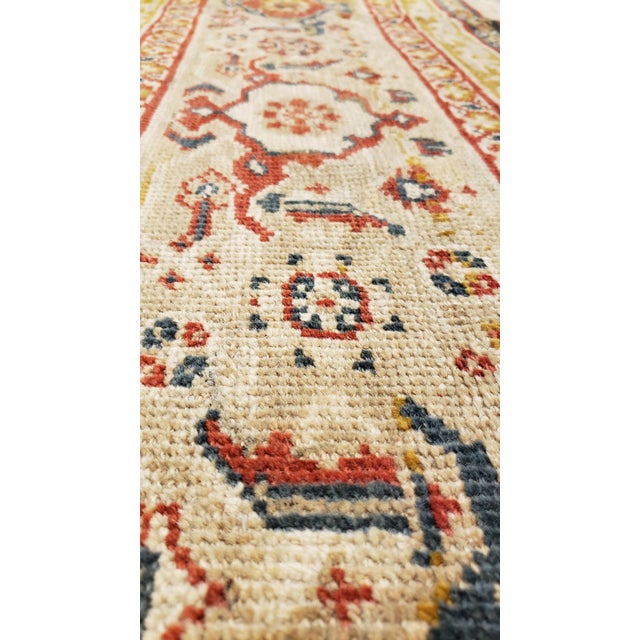 Persian Antique Persian Sultanabad Carpet, Wool Ivory Oriental Rug Hand Knotted For Sale - Image 3 of 18