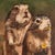 Vintage oval original oil Painting family portrait of Prairie Dogs, one eating a dandelion. 11 x 14 in Adorable. By artist...