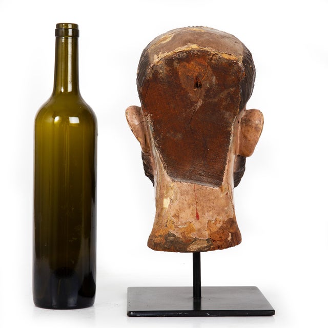 Spanish Polychromed Carved Head of Christ as Ecce Homo, Early 18th Century For Sale - Image 6 of 18