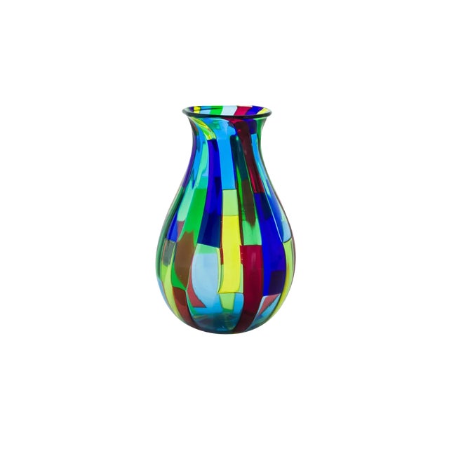 Handmade Murano Glass Acquamarina Vase by Angelo Ballarin For Sale