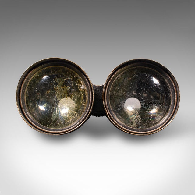 English Pair of Antique Opera Glasses, English, Leather, Brass, Binoculars, Ross London For Sale - Image 3 of 12