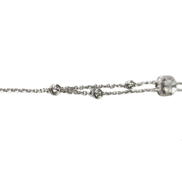 Elegant 18k White Gold Bracelet With 1 Ct Natural White Diamonds, 5 Grams For Sale - Image 4 of 7