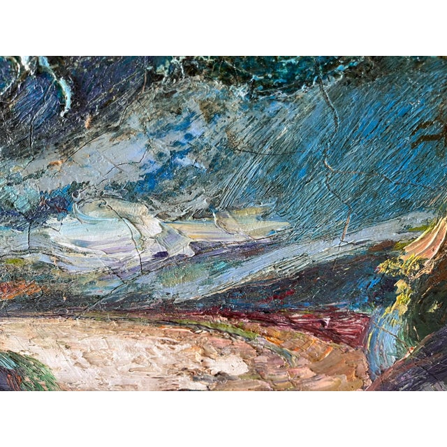 Vintage Abstract Oil Painting by F. Sovero Cuyubama (20th C) For Sale In Austin - Image 6 of 12