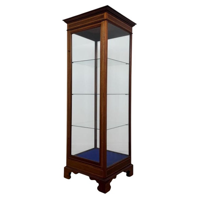 Antique 20th Century Inlaid Mahogany Freestanding Shop Display Cabinet For Sale - Image 10 of 11
