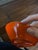 Orange Vintage Bright Orange Melamine Boomerang Ashtray For Sale - Image 8 of 8