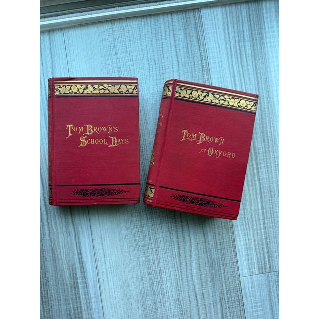 1888 Illustrated Antique 2-Volume Hardcover Book Set: Tom Brown's School Days & at Oxford For Sale - Image 6 of 10