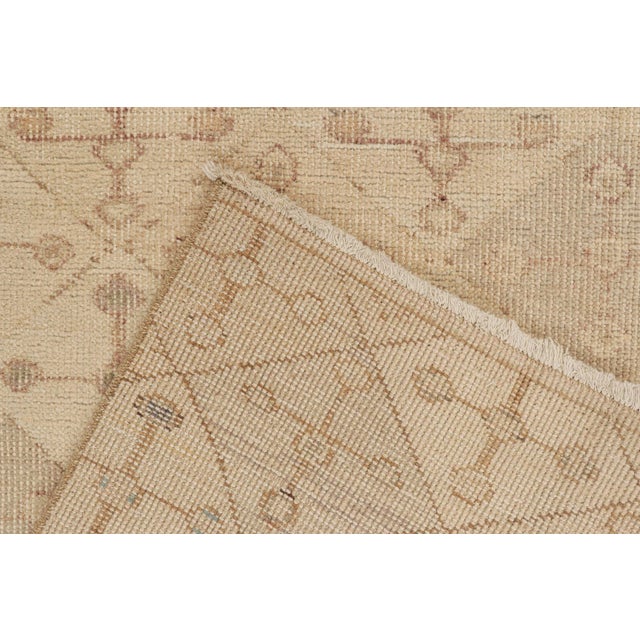 Lights 1960s Vintage Zeki Müren Rug in Beige, Blue and Pink Geometric Patterns by Rug & Kilim For Sale - Image 7 of 8