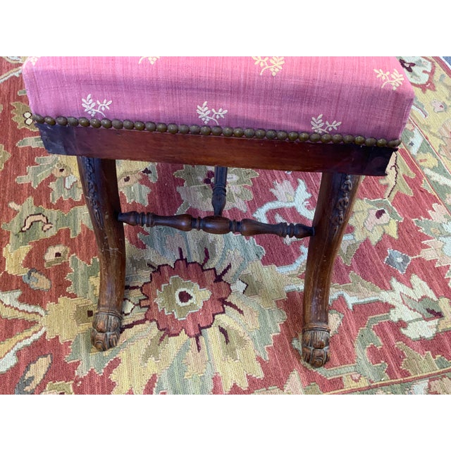 Wood 20th Century Neoclassical Paw Foot Detail Footstool For Sale - Image 7 of 12