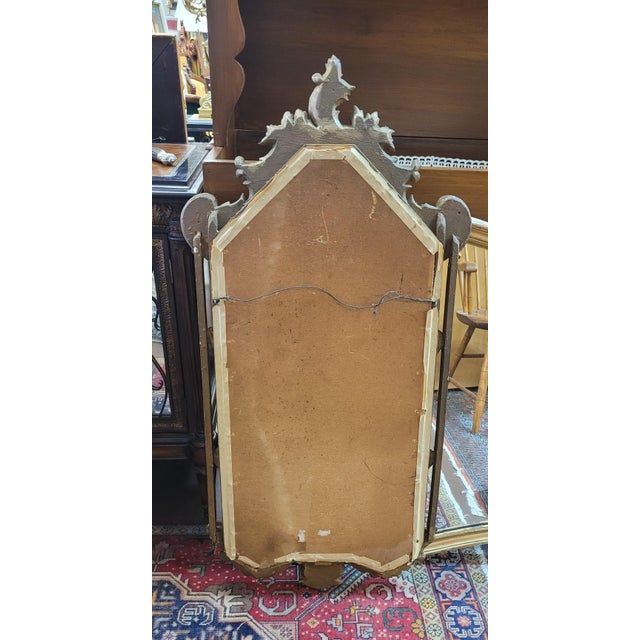 Antique French Gild Wood & Plaster Wall Mirror For Sale - Image 4 of 15