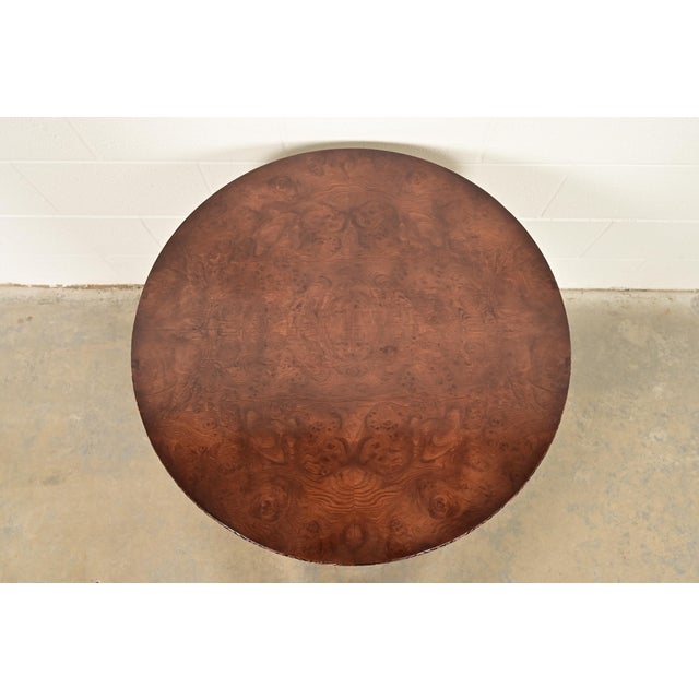 Mid 20th Century Smith & Watson Georgian Mahogany and Burl Wood Pedestal Tea Table For Sale - Image 5 of 14