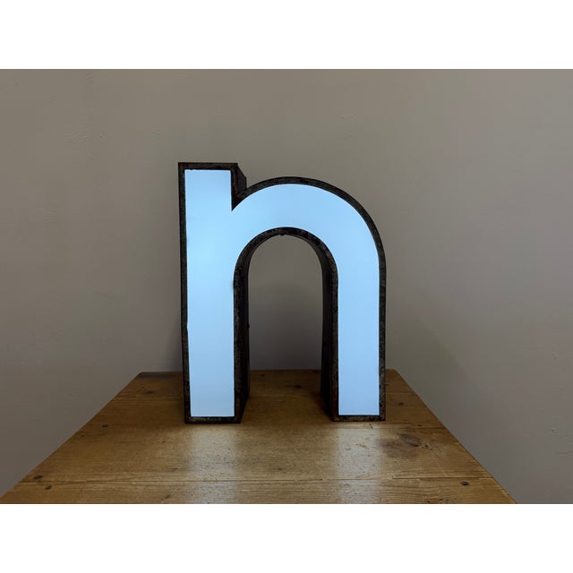 Vintage Illuminated Advertising Letter N, 1960s For Sale - Image 12 of 15