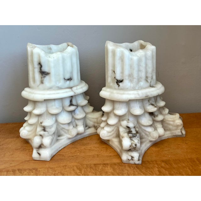 Vintage Cast Resin Column Light Sconce - A Pair For Sale - Image 9 of 12