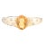 14k Yellow Gold Oval Citrine Chunky Pave Diamond Ring Size 7 For Sale