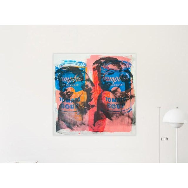 Marilyn Monroe Pop Art on Plywood. Mixed media. Ready to hang. The dimensions are 32x32 inches and 1/2 inch thick....