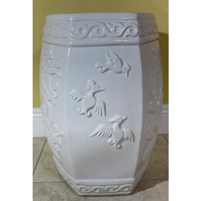 Vintage Six Sides Chinese Garden Stool For Sale - Image 4 of 12